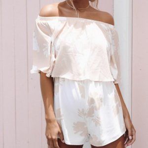 SABO SKIRT Cream & White Floral Playsuit/Romper